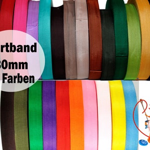 Gurtband 30mm Stärke 1,5mm Taschengurt Band 3cm Tasche nähen Kurzwaren Schlüsselanhänger Gurtband sew sewing Handmade Meterware webbing bag
