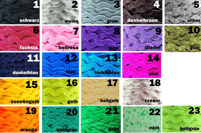 Rick-rack braid wave ribbon for school cone, creatively wrapping Christmas presents, border, trim, ribbons for school cone white green pink yellow image 2