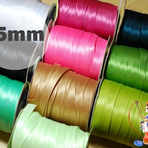 Biais 15 mm ruban satin passepoil vendu au mètre galon de bordure ruban mercerie, bordure rose vert noir blanc beige couture Coussin fait main