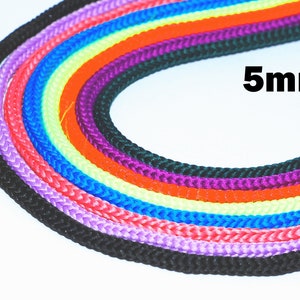 Cord 5 mm cord ribbon sold by the meter black red gray blue green yellow pink neon image 5