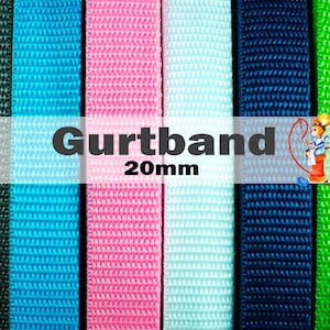 Gurtband 20mm grün rosa blau weiss grau Meterware