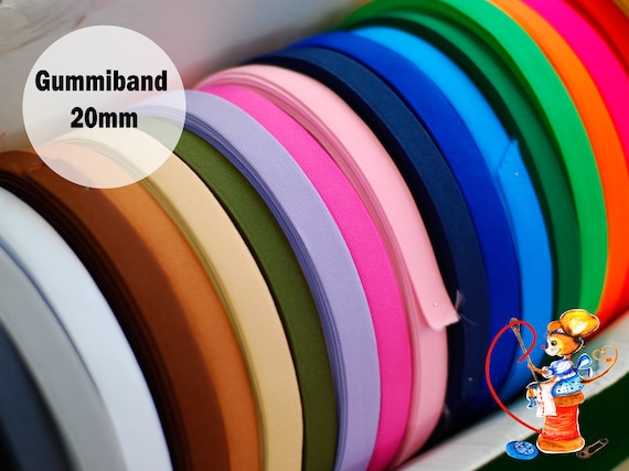 Elastische Gummiband Wäschegummi 20mm Gummilitze 20 Farben im Angebot Meterware Kurzwaren Nähzubehör elastic tape für Bademode Unterwäsche