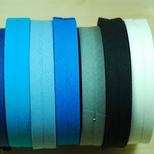 Schrägband 20mm Baumwolle gefalzt Paspelband Meterware Kurzwaren schwarz weiss rot blau grün rosa bias tape cotton bias binding sewing sew Bild 4