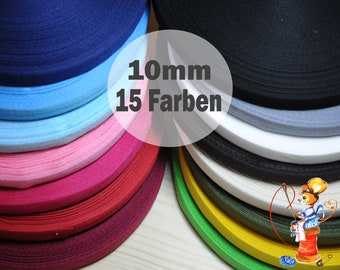 Twill tape naadband 10 mm katoen 15 kleuren voor hoodies, jassen, scrapbooking, knutselprojecten, creatieve cadeauverpakkingen