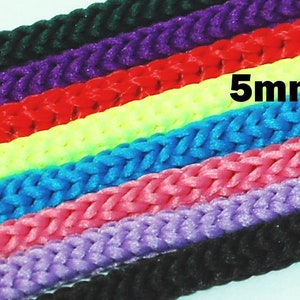 Cord 5 mm cord ribbon sold by the meter black red gray blue green yellow pink neon image 4