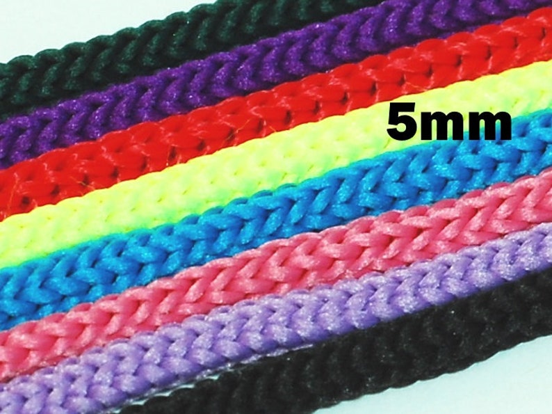 Cord 5 mm cord ribbon sold by the meter black red gray blue green yellow pink neon image 4