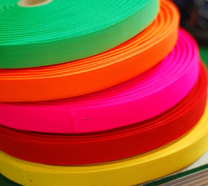 Gummiband 20mm grün orange pink rot gelb