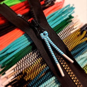 Reißverschluss Anhänger Typ V zipper schlaufe 9 Farben schwarz rot grau khaki weiss pink neon orange Kurzwaren Nähzubehör Reißverschluss sew