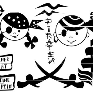 Piratplotterfil (svg dxf), nautisk plotterfil (direkt nedladdning), födelsedag, karneval, fest, handgjorda presenter till barn