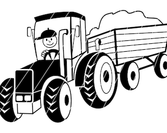 Plotter file birthday, plotter file for boys, plotter ideas, Easter, Christmas, baby, iron-on file, SVG DXF, plott, tractor farm svg