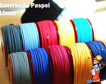 Paspelband baumwolle Schrägband Einfassband 10mm Meterware Kurzware 12 Farben im Angebot blau grau gelb türkis rot Kordel Band Nähzubehör