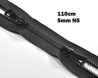 Zwei Wege Reißverschluss 110cm schwarz teilbar Kurzwaren Nähzubehör Handmade sewing Reparatur Umtausch Zipper Schieber zip zippit