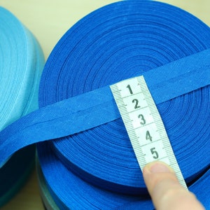 Schrägband 20mm Baumwolle gefalzt Paspelband Meterware Kurzwaren schwarz weiss rot blau grün rosa bias tape cotton bias binding sewing sew Bild 3