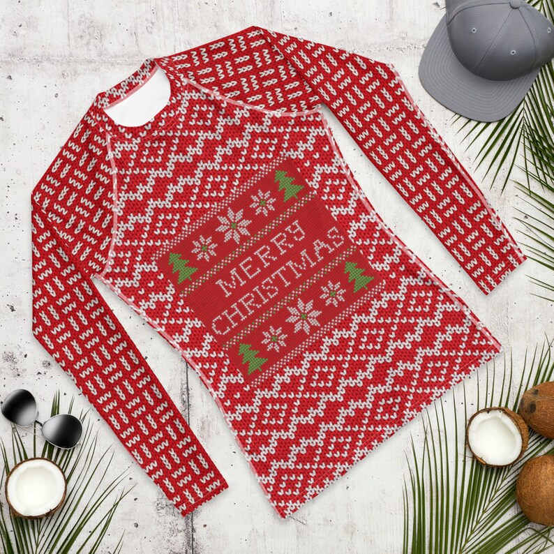 Christmas Holiday Attire Rash Guard Vest Rashie Sports Etsy