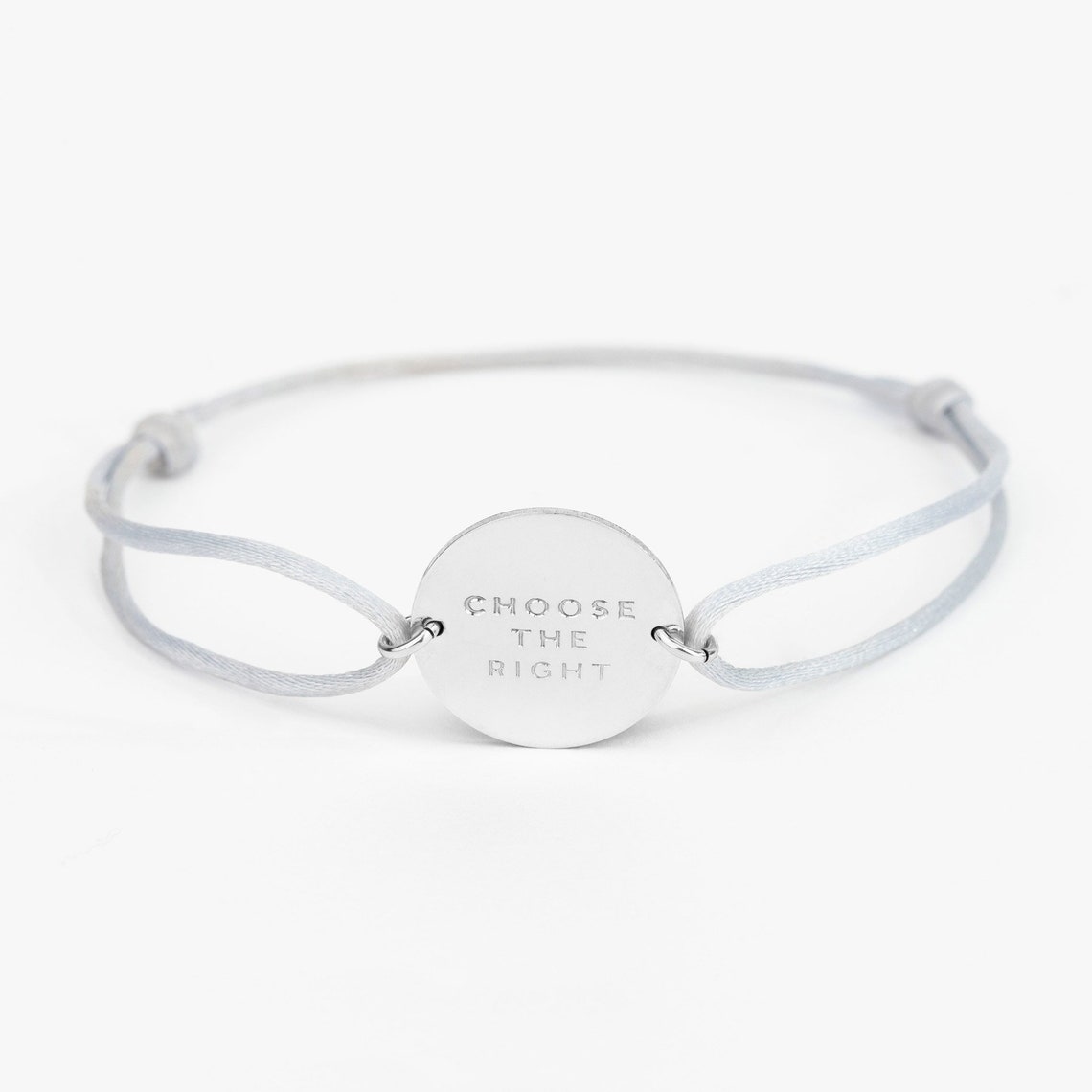 CTR Sterling Silver Nylon Bracelet / Adjustable Bracelet / Choose the Right Collection/ Baptism