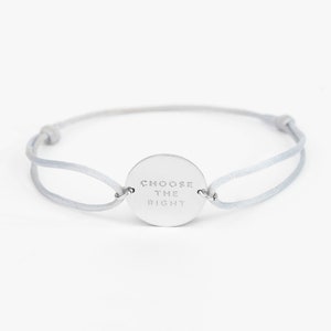 CTR Sterling Silver Nylon Bracelet / Adjustable Bracelet / Choose The Right Collection/ Baptism Gift / Missionary Gift