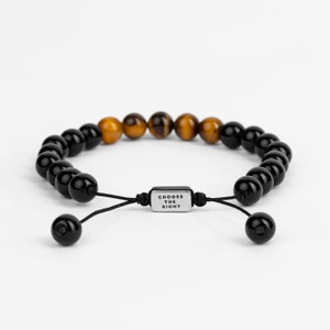 CTR Tiger's Eye Bead Bracelet/ Adjustable Bracelet/ Choose The Right Collection/ LDS Jewelry/ Baptism Gift/ Missionary Gift
