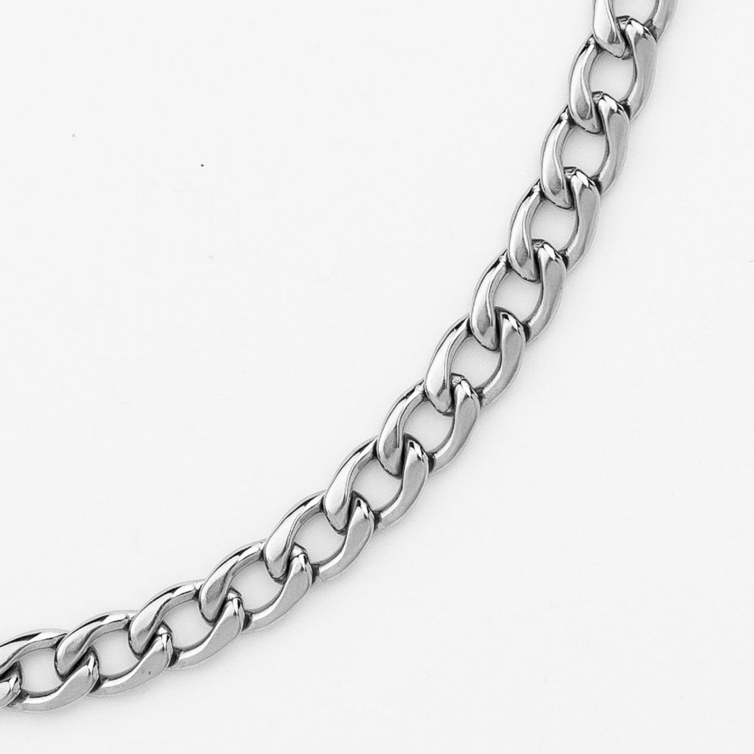Stainless Steel Necklace Men / Women Oval Link Chain Necklace 