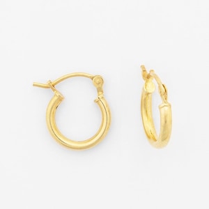 14k Gold Vermeil Hoop Earrings/ Everyday Hoops/ Dainty Earrings/ Classic Collection