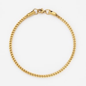 Gold Box Chain Men's Bracelet/ Stacking Bracelet/ Classic Collection/ Gifts for Him