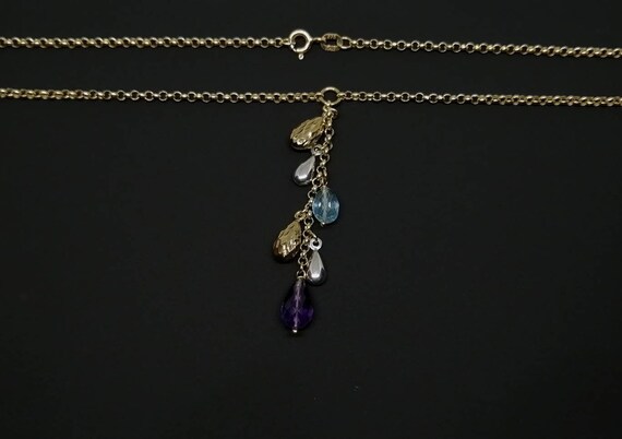 Gorgeos Topaz and Amethyst Briolette Drop Pendant… - image 2