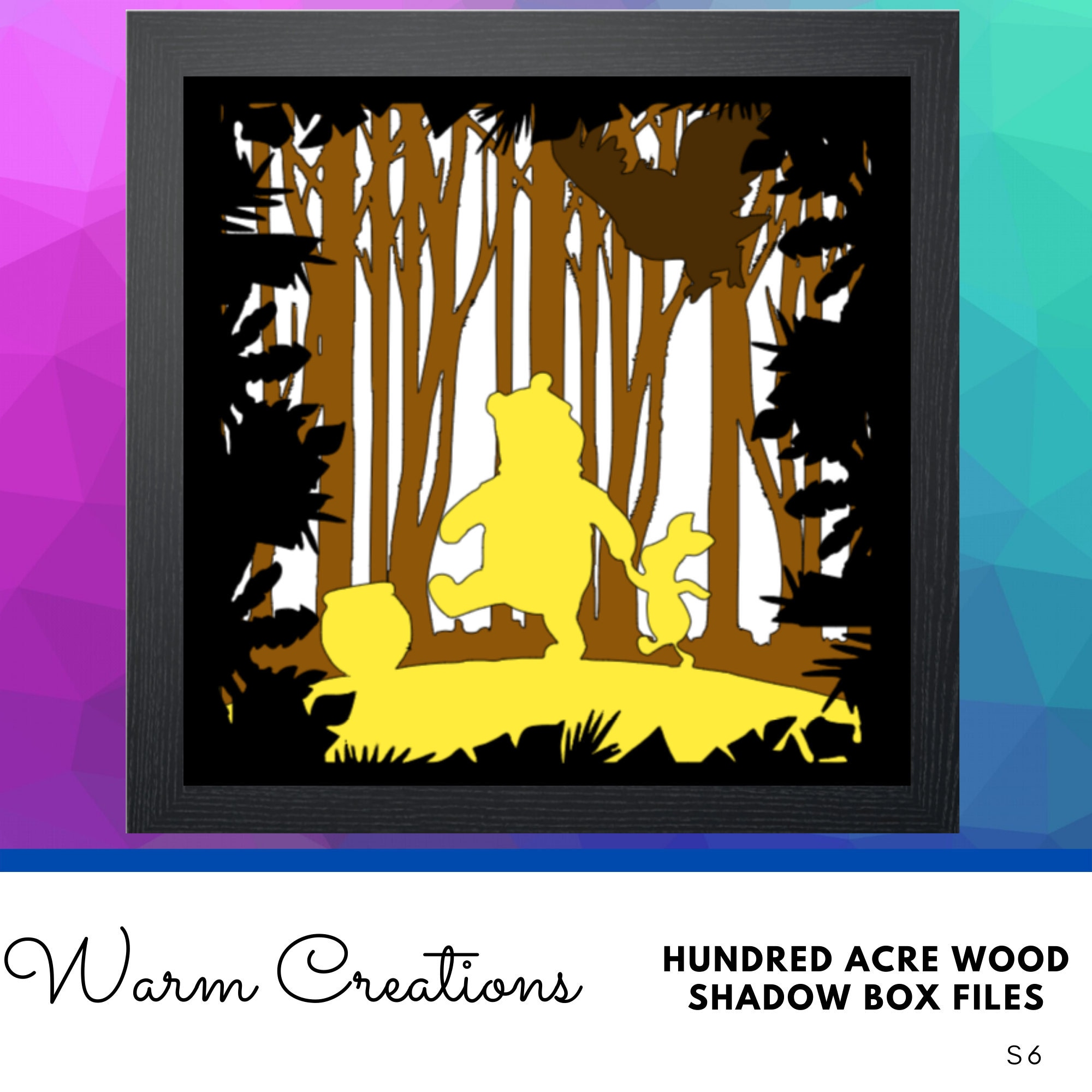 Hundred Acre Wood Shadow Box Svg File Winnie the Pooh SVG - Etsy