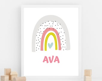 Personalizable boho nursery print customizable boho nursery wall art boho nursery decor girl wall decor baby girl first birthday gift girl