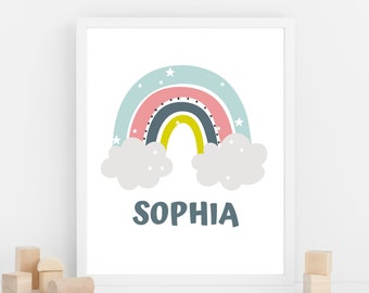Personalizable boho nursery print customizable boho nursery wall art boho nursery decor girl wall decor baby girl first birthday gift girl