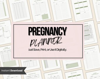 Pregnancy Planner, Digital Planner, Pregnancy diary, Pregnancy planner, Pregnancy journal, pregnancy tracker Digital print and Editable