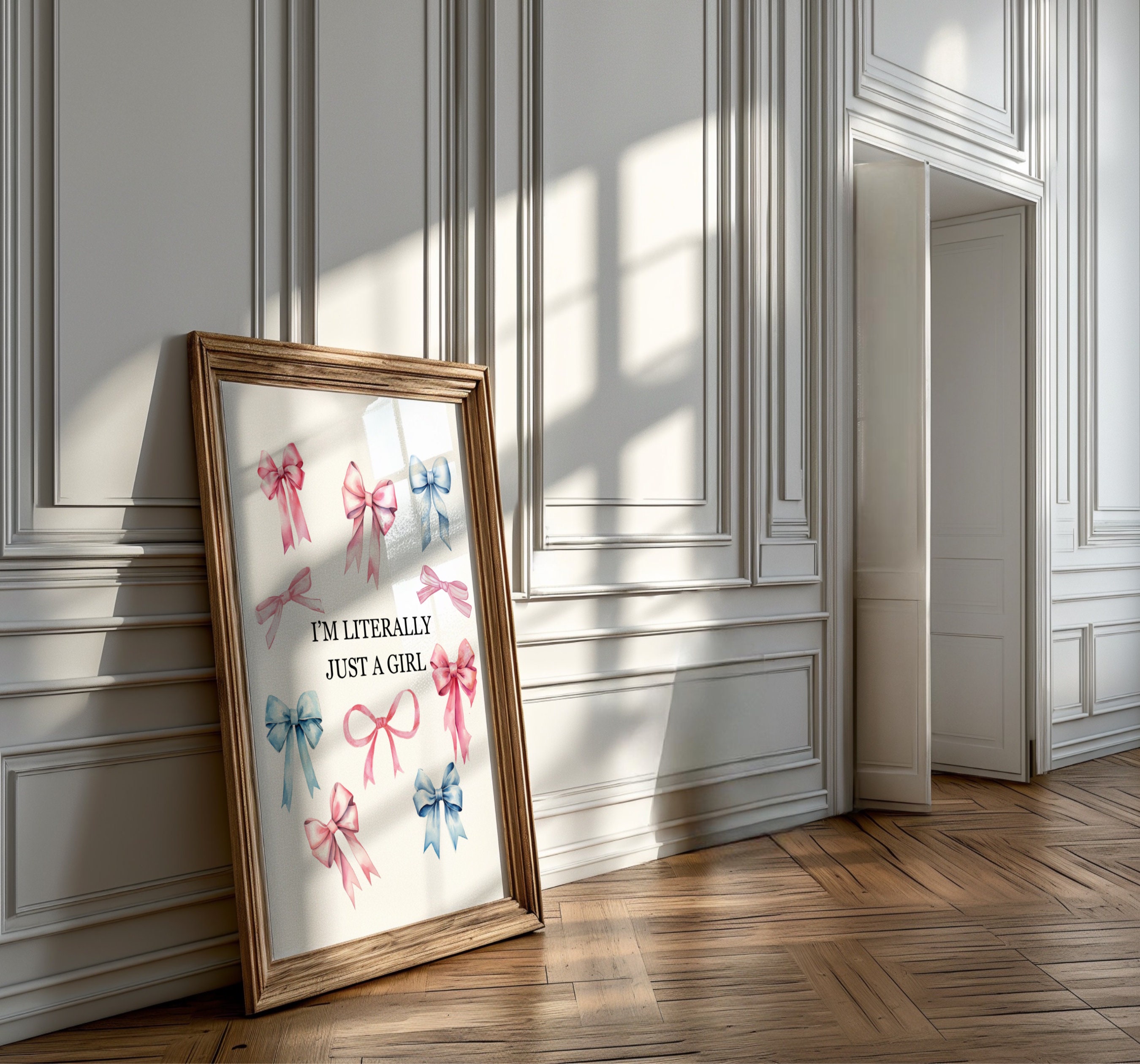Pink Bow Coquette Room Decor, I'm Literally Just a Girl Wall Art ...