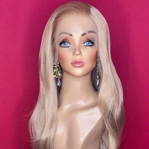 ARIANA GRANDE WICKED Wig:  Lace Front Wig, Ash Blonde Wig, Free-Part Wig, Natural Heat Safe Wig, Glenda Costume Wig Made to Order Styled Wig