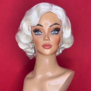Jean Harlow Wig: Platinum Blonde Lace Front, 1930s Finger Wave