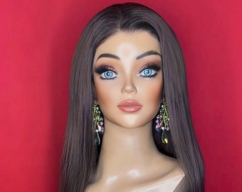 NATURAL STRAIGHT Styled Wig, Lace Front, Made to Order