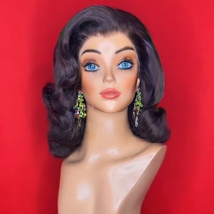 CLASSIC ROLLERSET WIG: Lace Front Wig, 1940s Wig, Costume Wig, Drag Queen Wig, Wavy, Heat Resistant Wig, Custom, Made to Order, Styled Wig
