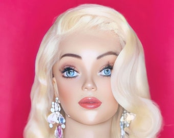 LANA TURNER jaren 40 oude Hollywood-stijl kostuumpruik, kant, op bestelling gemaakt