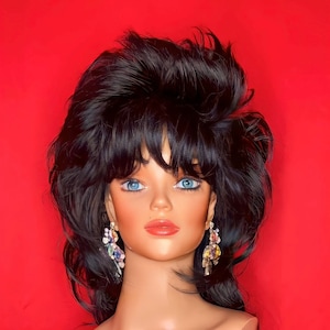 JOAN JETT WIG: Mullet Wig with Bangs, 1970s Wig, 1980s Wig, Costume Wig, Drag Queen Wig, Heat Resistant Wig, Custom Made to Order Styled Wig
