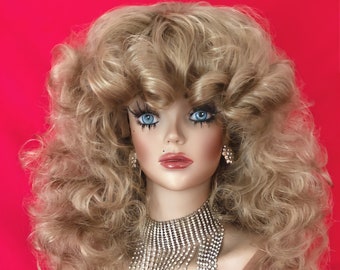 FARRAH FAWCETT WIG: Feather Bangs Wig, 1970s Wig, Disco Costume Wig, Drag Queen Wig, Heat Resistant Wig, Custom, Made to Order, Styled Wig