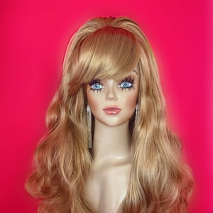 BRIGITTE BARDOT WIG: Beehive Wig, 1960s Wig, Costume Wig, Curtain Bangs Wig, Heat Resistant Wig, Custom, Made to Order, Styled Wig