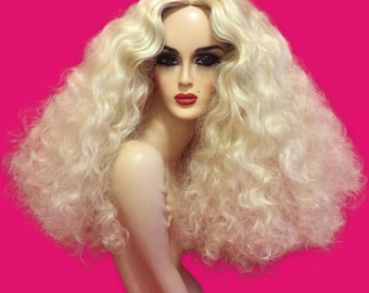 STUDIO 54 1970s Disco Big Hair Glamour Wig (Lace Front Available) — Made to Order