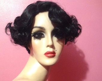JOSEPHINE BAKER 1920s Loose Finger Wave Flapper Styled Costume Wig, Made to Order