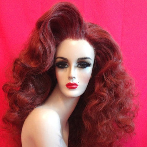 red drag queen wig