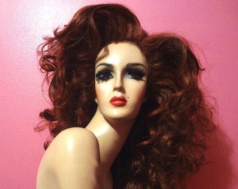 RITA HAYWORTH DRAG Queen Styled Costume Wig, Lace Front, Made to Order