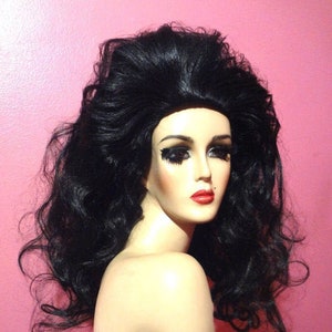 MESSY TEASED WIG Lace Front Drag Queen Wig Black 1960s Valley of the Dolls Fall Brown Blonde Auburn White Pinup Retro Vintage Costume Party