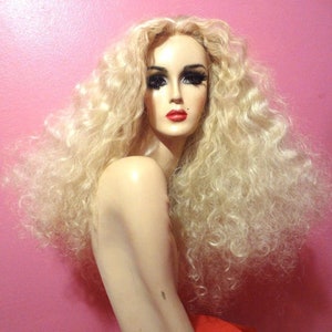 MOULIN ROUGE WIG: Lace Front Wig, 1970s Wig, Costume Wig, Drag Queen Wig, Curly, Wavy, Heat Resistant Wig, Custom, Made to Order, Styled Wig