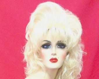 DOLLY PARTON WIG: Mullet Wig Bangs, 1980s Wig, 1990s Wig, Costume Wig, Drag Queen Wig, Heat Resistant Wig, Custom, Made to Order, Styled Wig