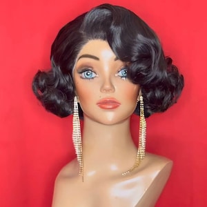 Lace Front Finger Wave Wig: 1920s Flapper Costume, Made to Order