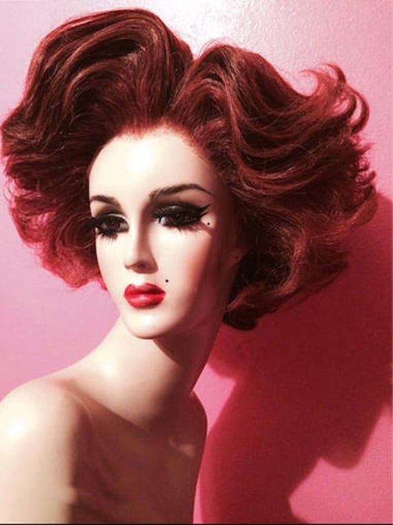 red 1940s wig