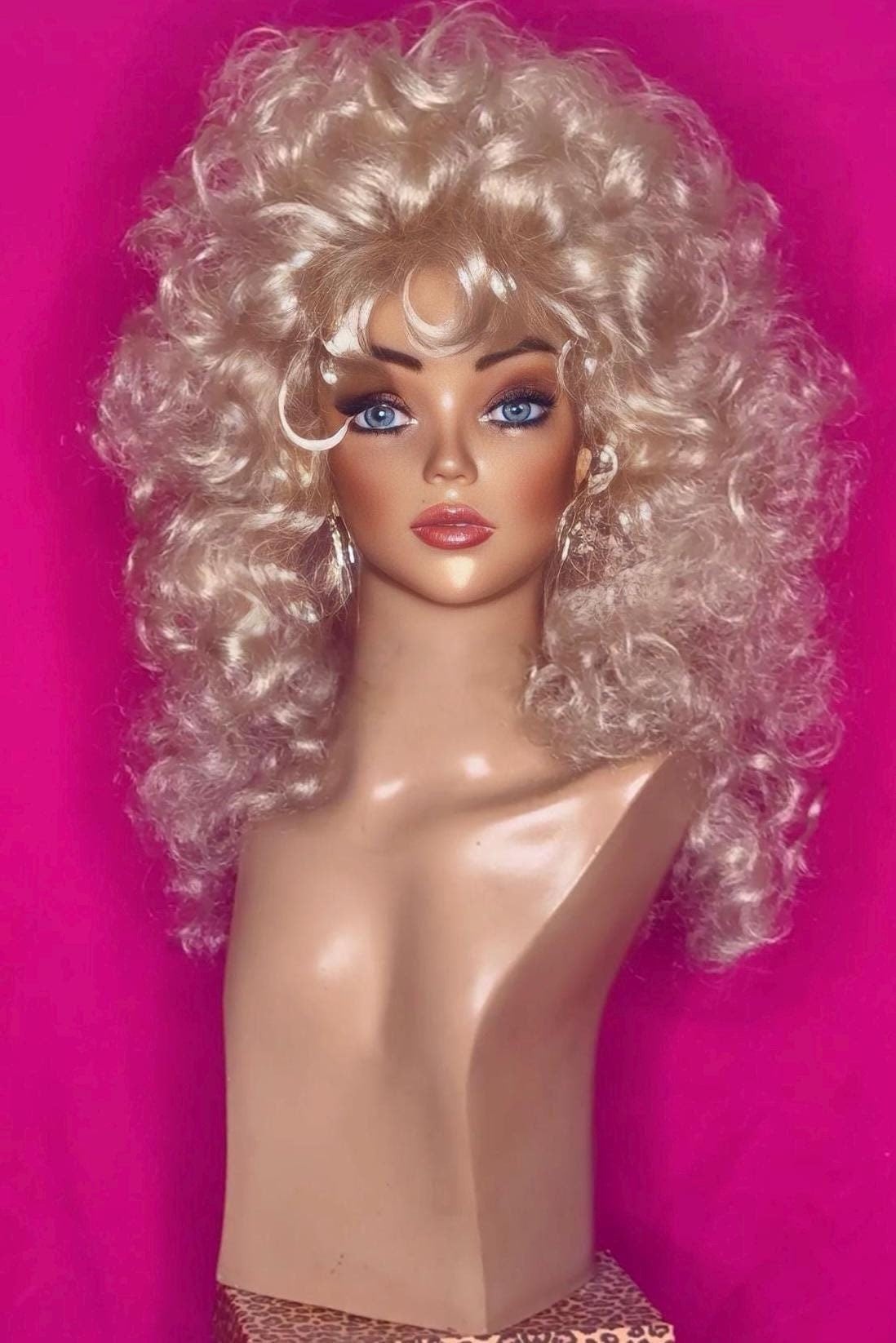 DOLLY PARTON WIG: Mullet Wig Bangs, 1980s Wig, 1990s Wig, Costume Wig, Drag Queen Wig, Heat Resistant Wig, Custom, Made to Order, Styled Wig