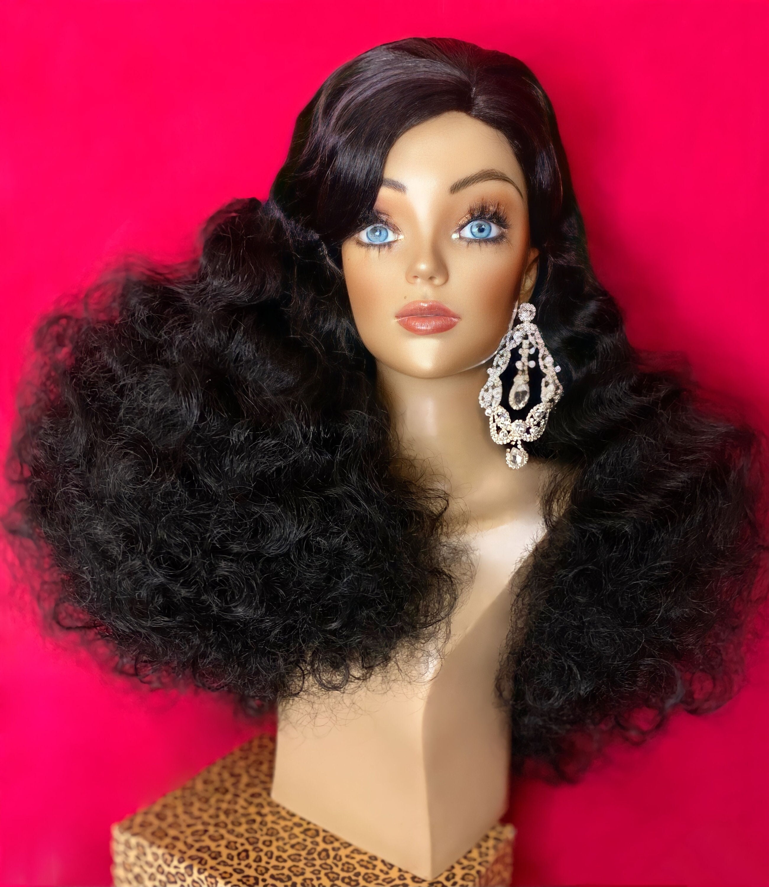 white christmas dresses Bob Ross Curly Brown Afro Wig main image 0