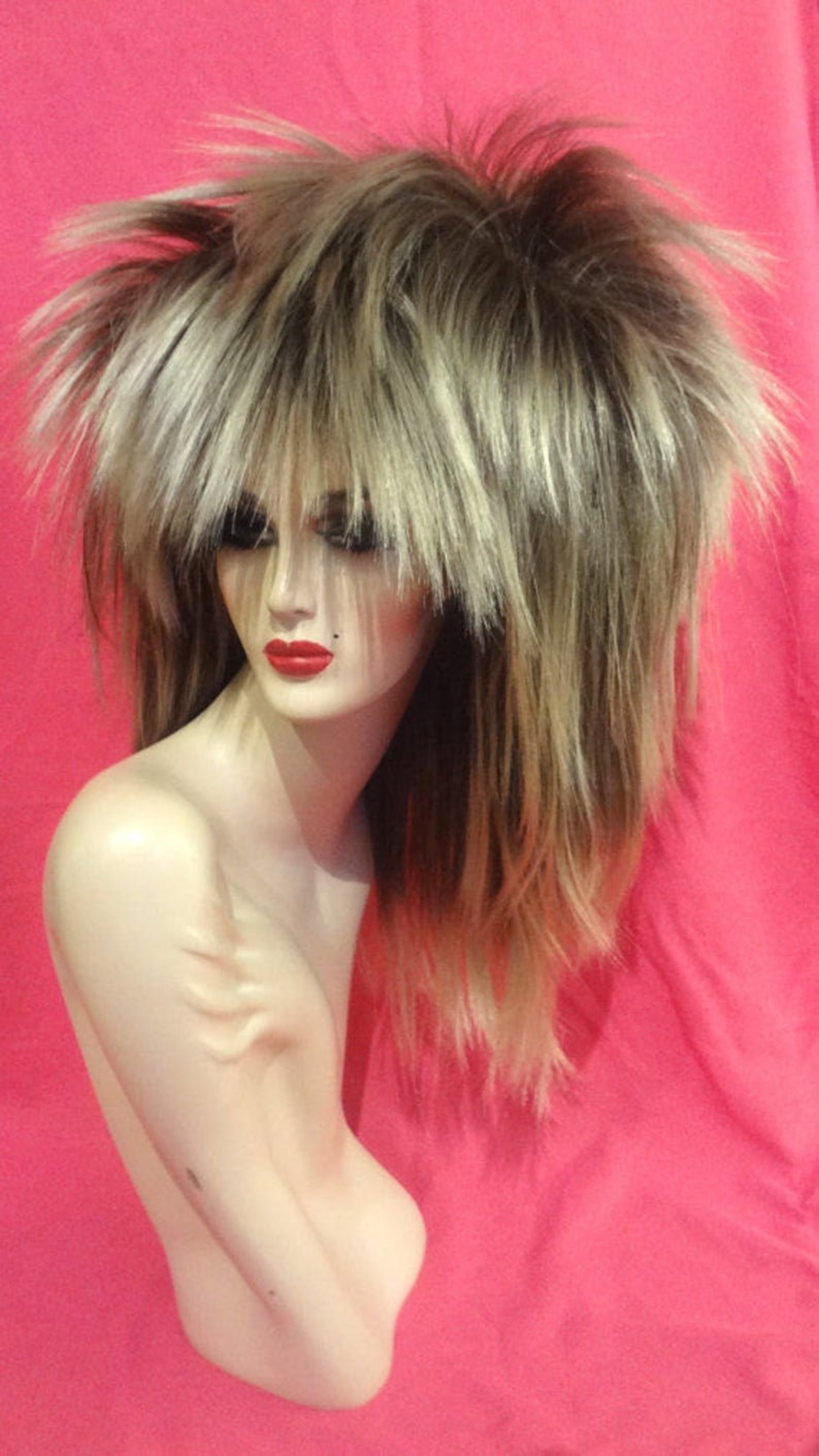 TINA TURNER WIG Drag Queen Wig Mixed Blonde Big Bangs Fringe Etsy